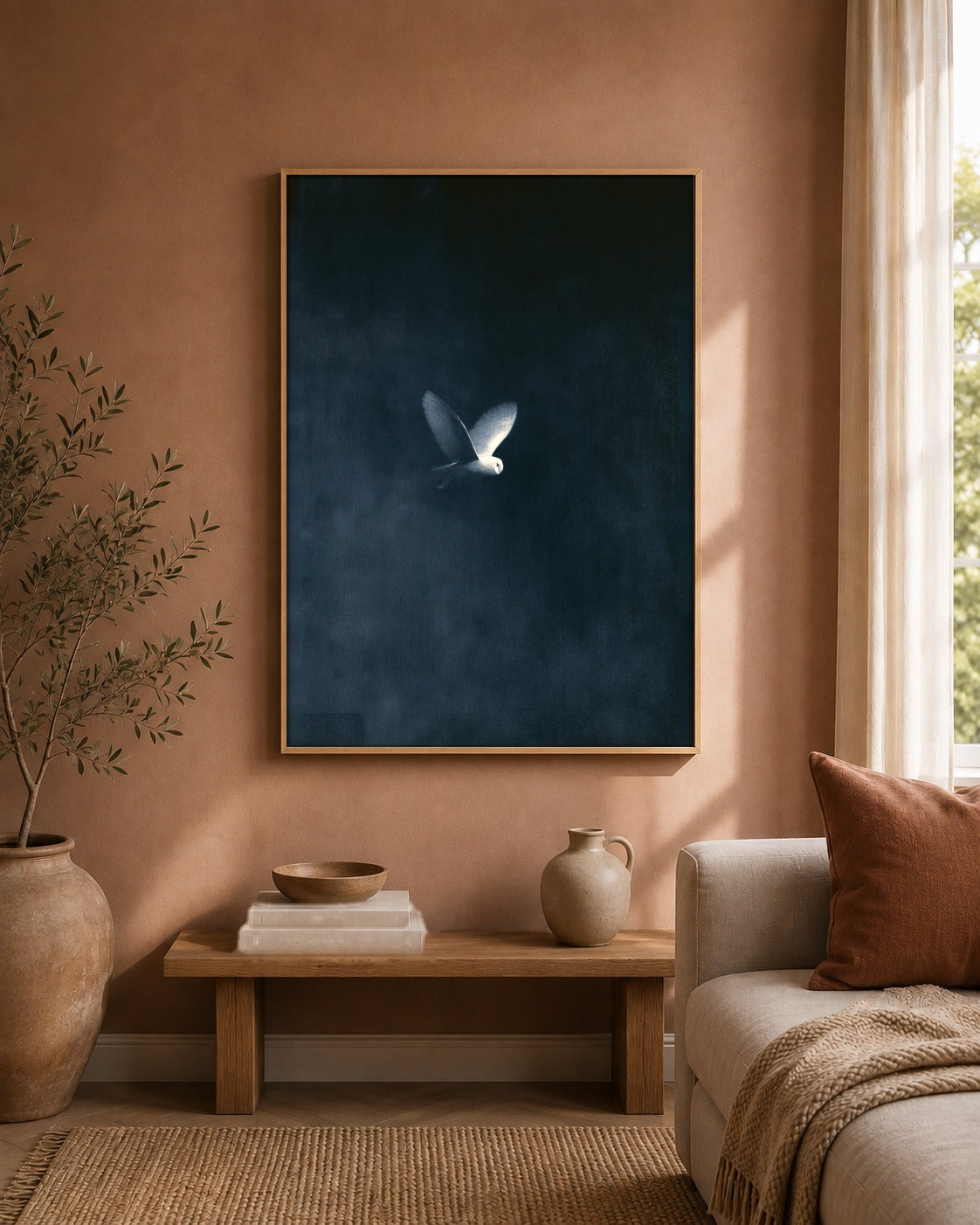 The White Wing bird artwork interior view