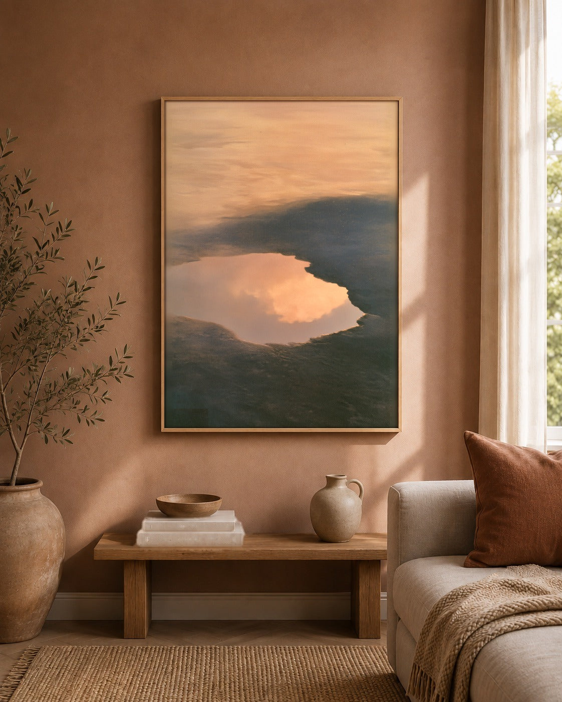 After the Tide coastal abstract artwork interior view