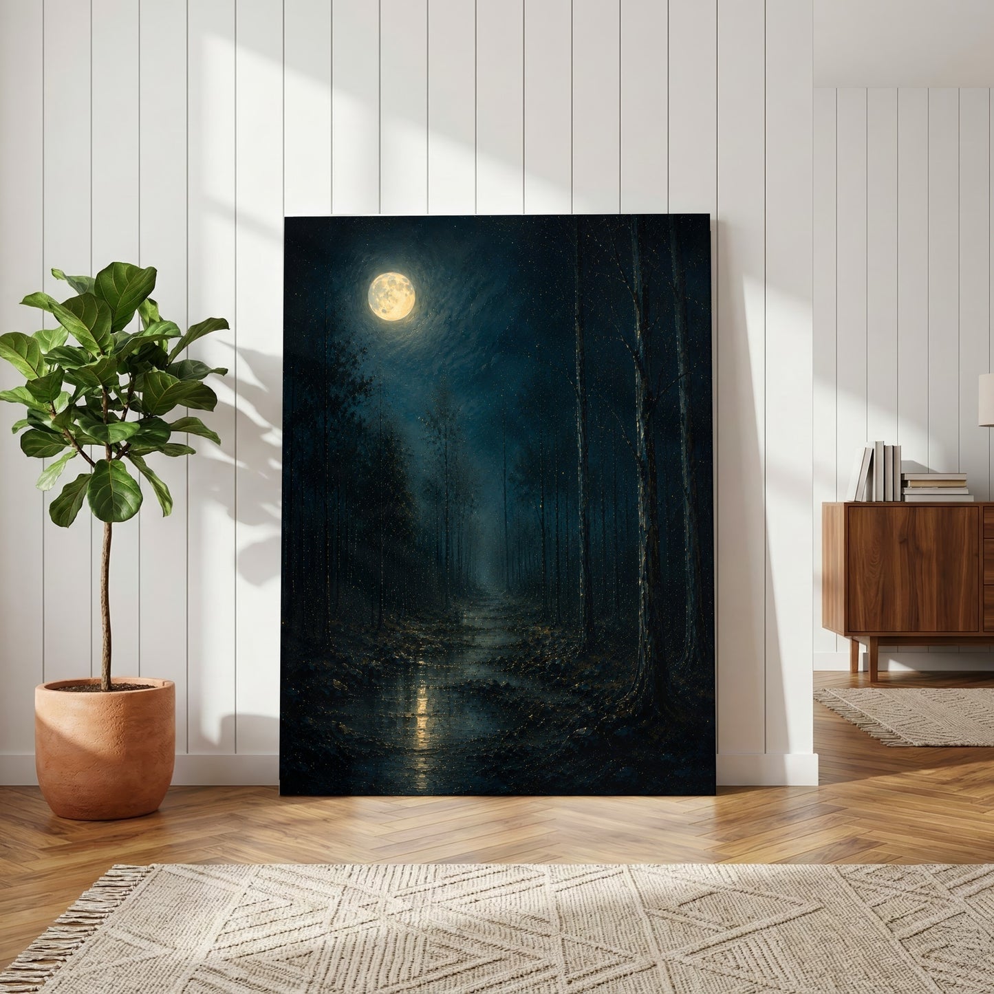 Moonlit Silence | Moonlit Forest Wall Art
