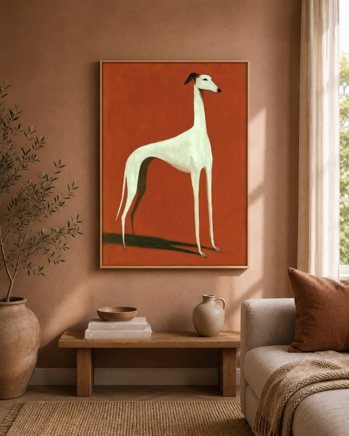 The White Hound greyhound artwork interior view