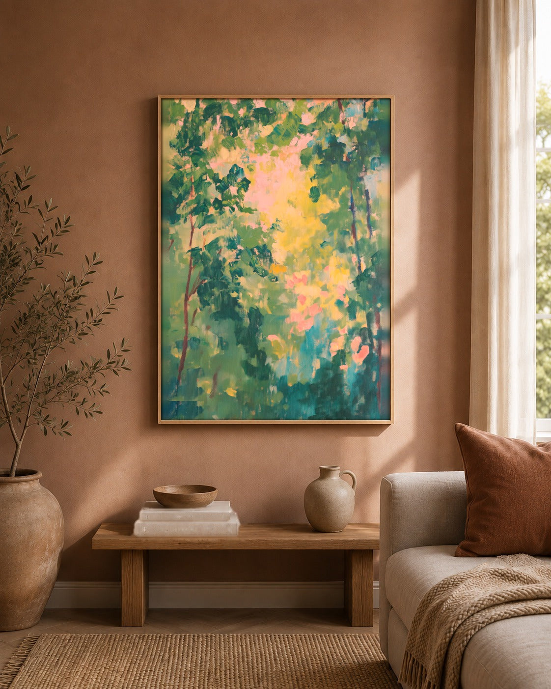 Summer Canopy woodland abstract artwork interior view