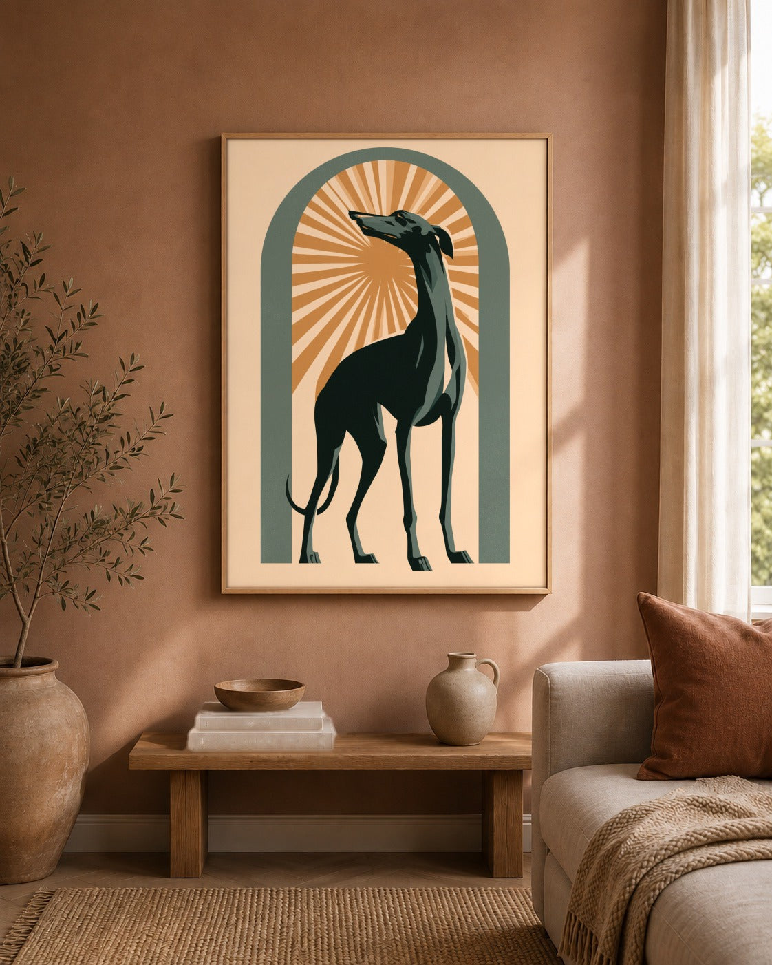 The Golden Hound greyhound artwork interior view