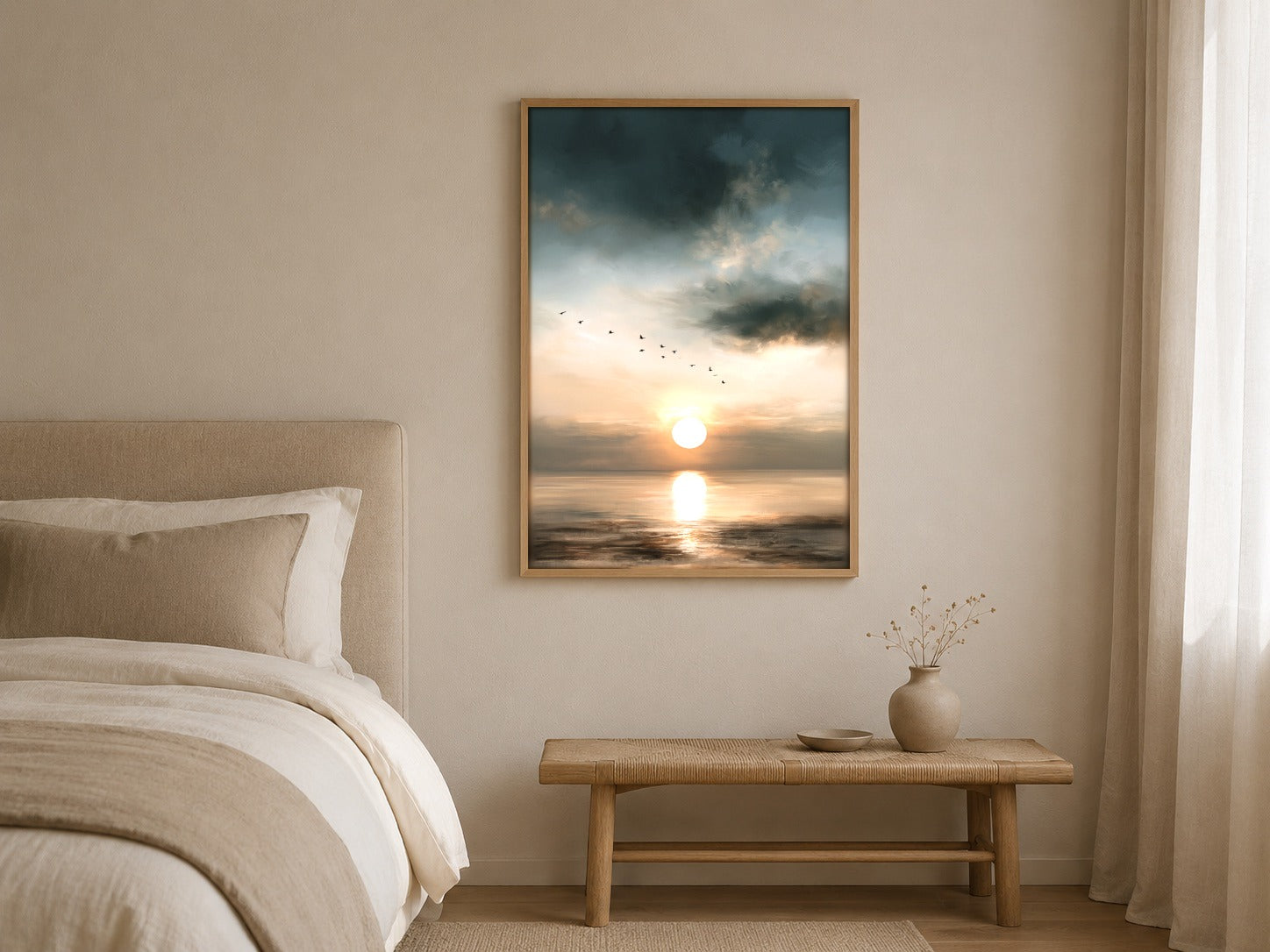 Autumn Migration sunset bird wall art interior view