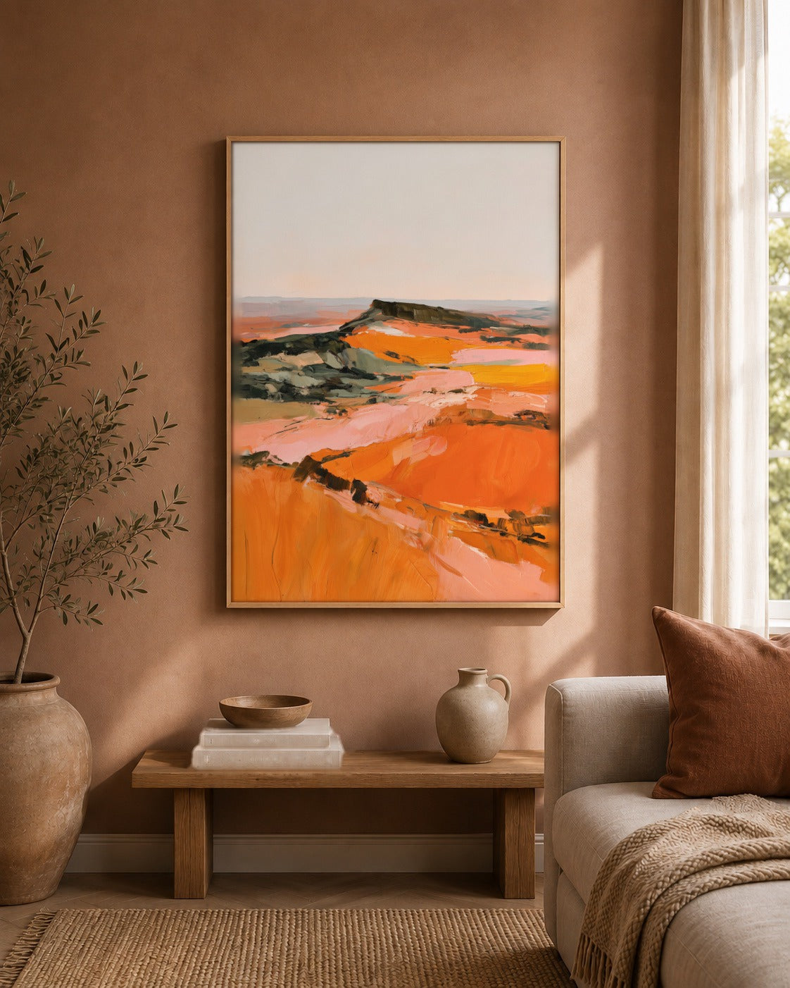 The Orange Fields landscape artwork interior view