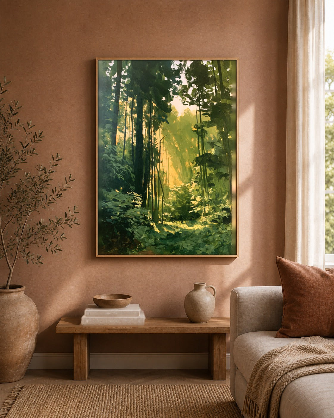 The Green Path woodland artwork interior view