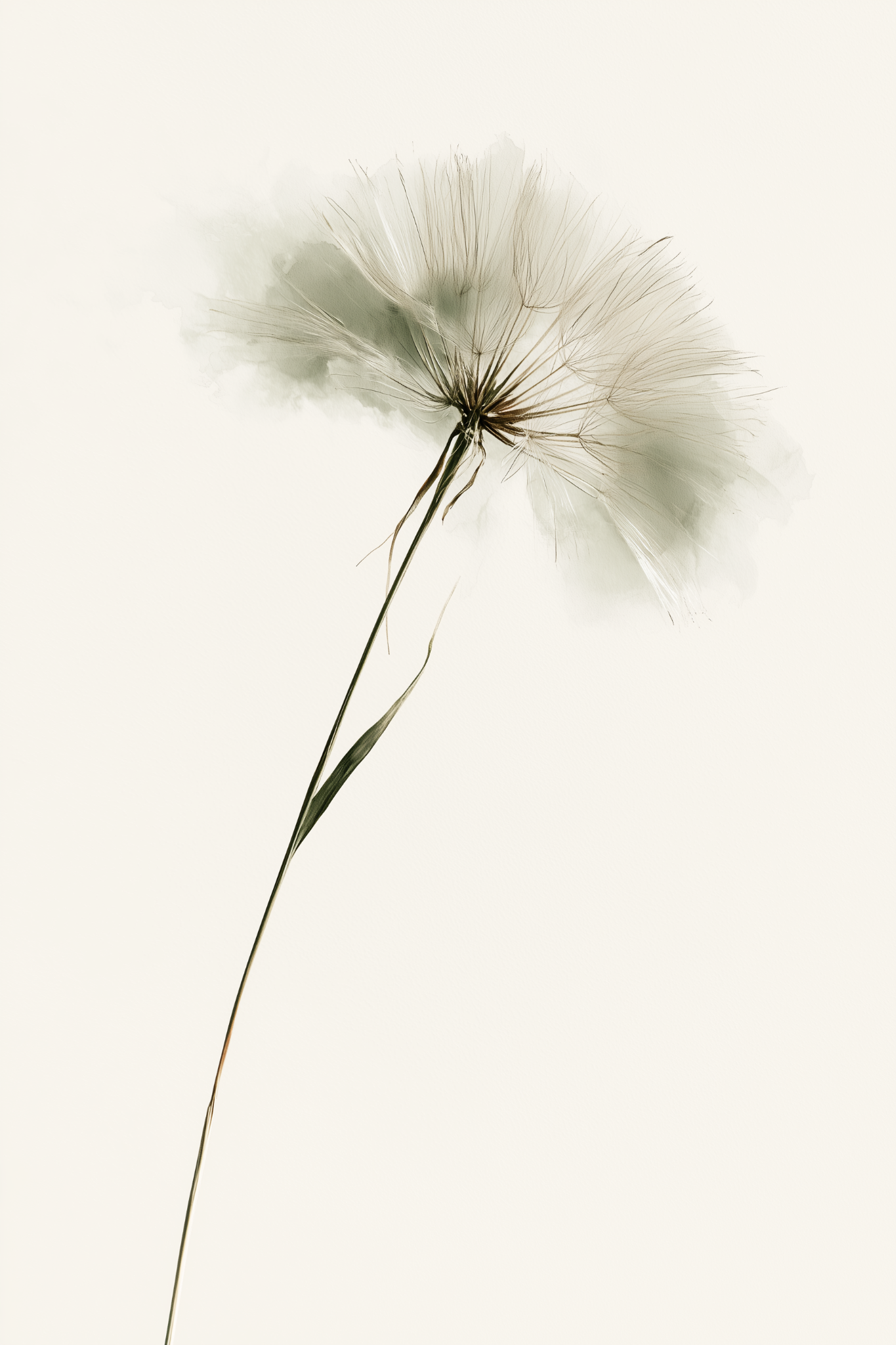 Dandelion Study minimal botanical wall art print by Daisy & Co