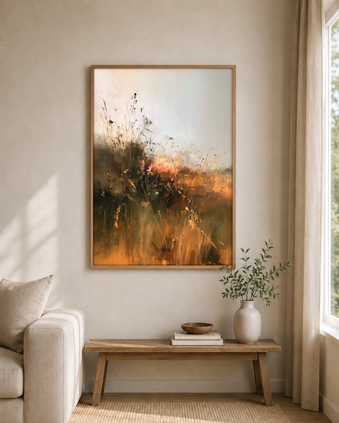 At Golden Hour framed wall art styled on an interior wall