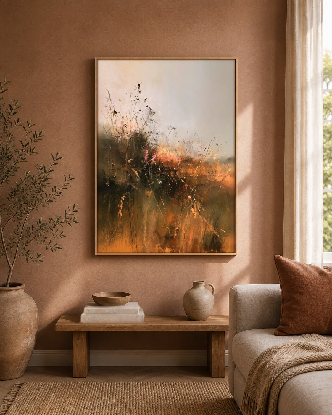 At Golden Hour meadow artwork interior view