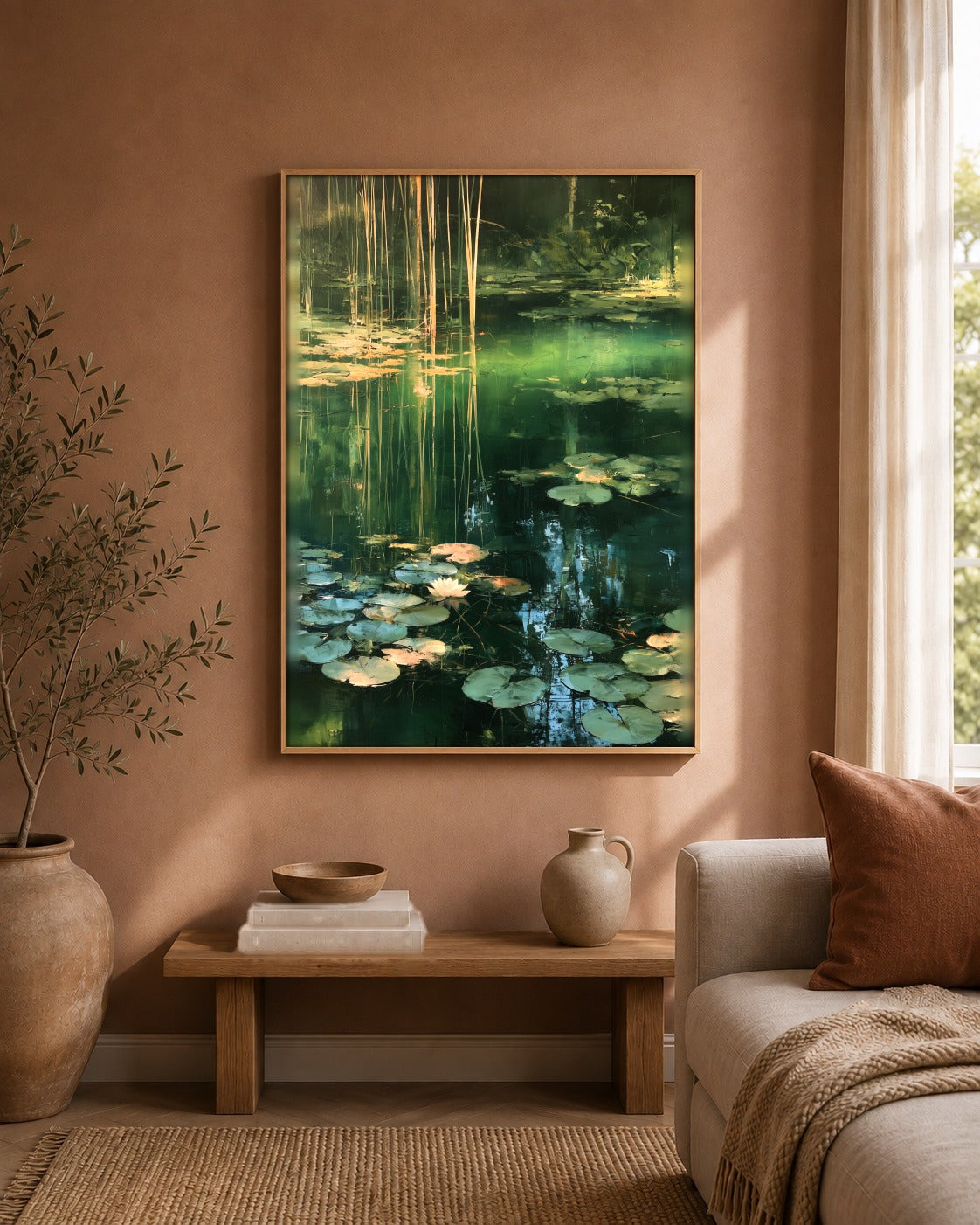 The Lily Pond botanical artwork interior view