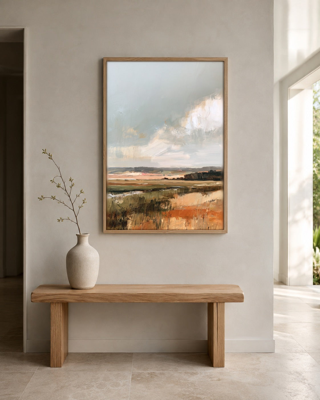 Across the Marsh wetland wall art displayed in a home interior
