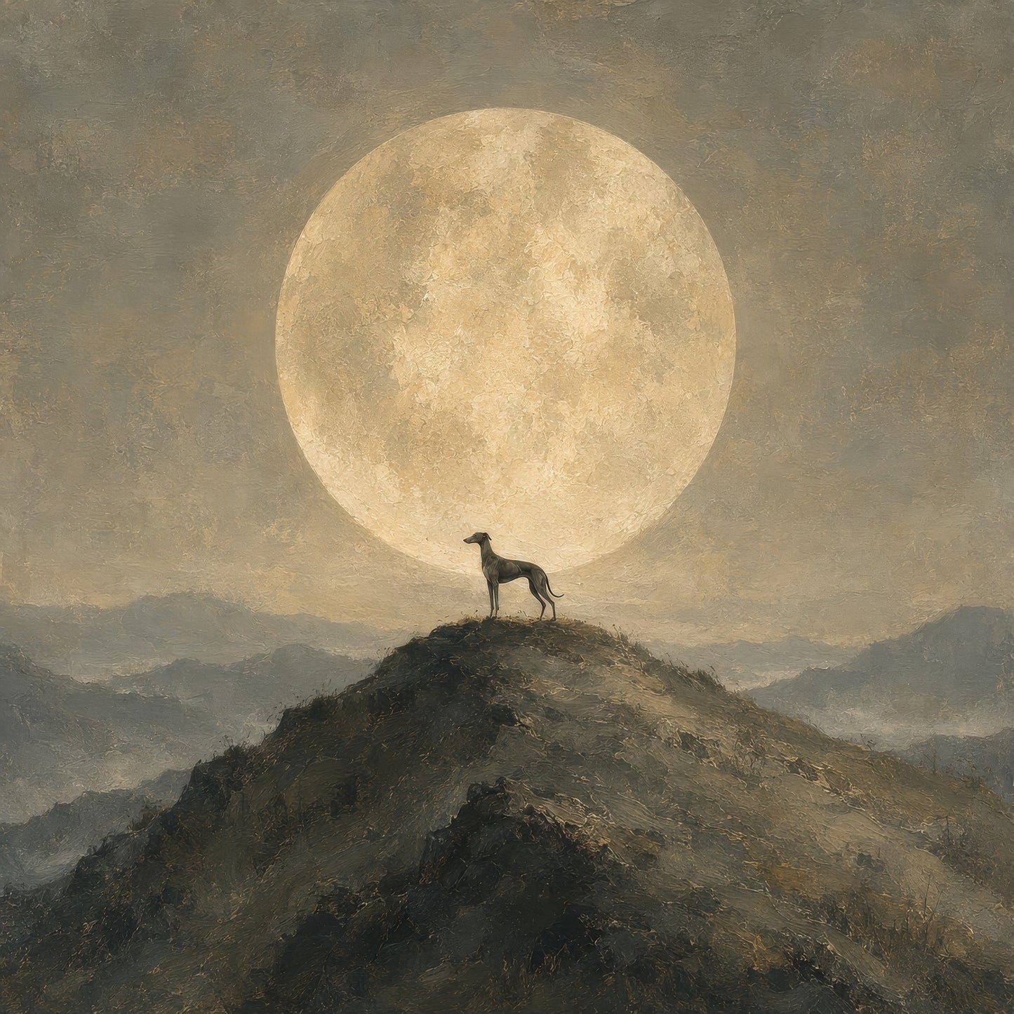 Moonhound Fine Art Print | Greyhound Wall Art