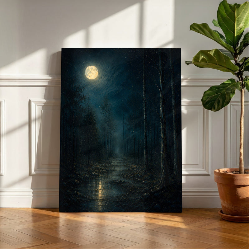 Moonlit Silence | Moonlit Forest Wall Art