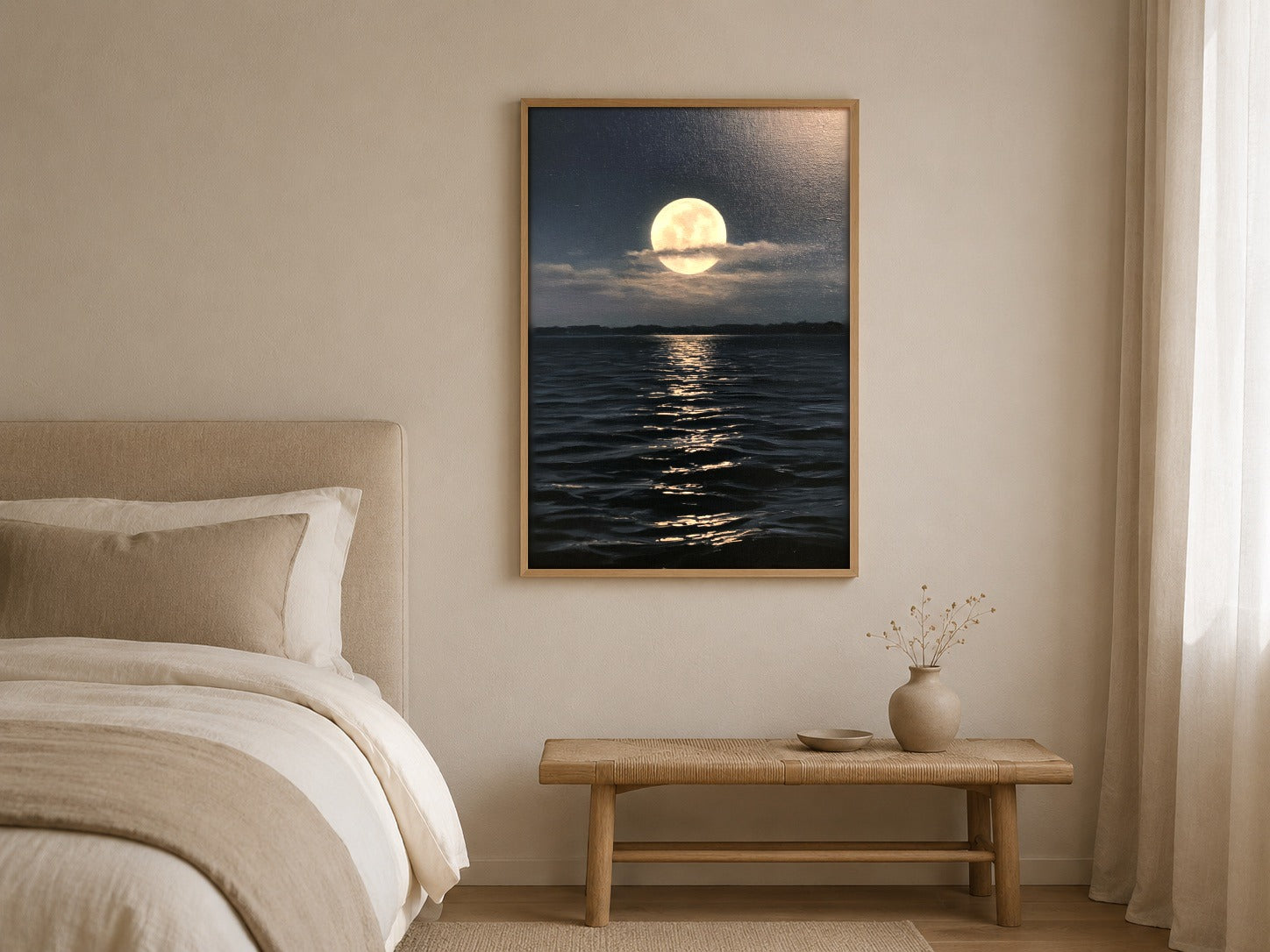 Where Light Rests moon wall art interior styling view
