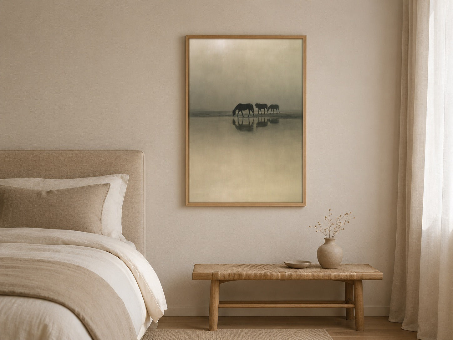 The Watering Place horse artwork interior view