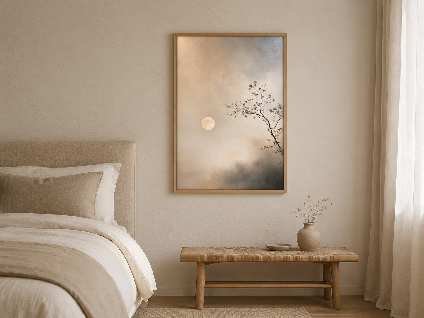 Moon Through Mist moon wall art interior view