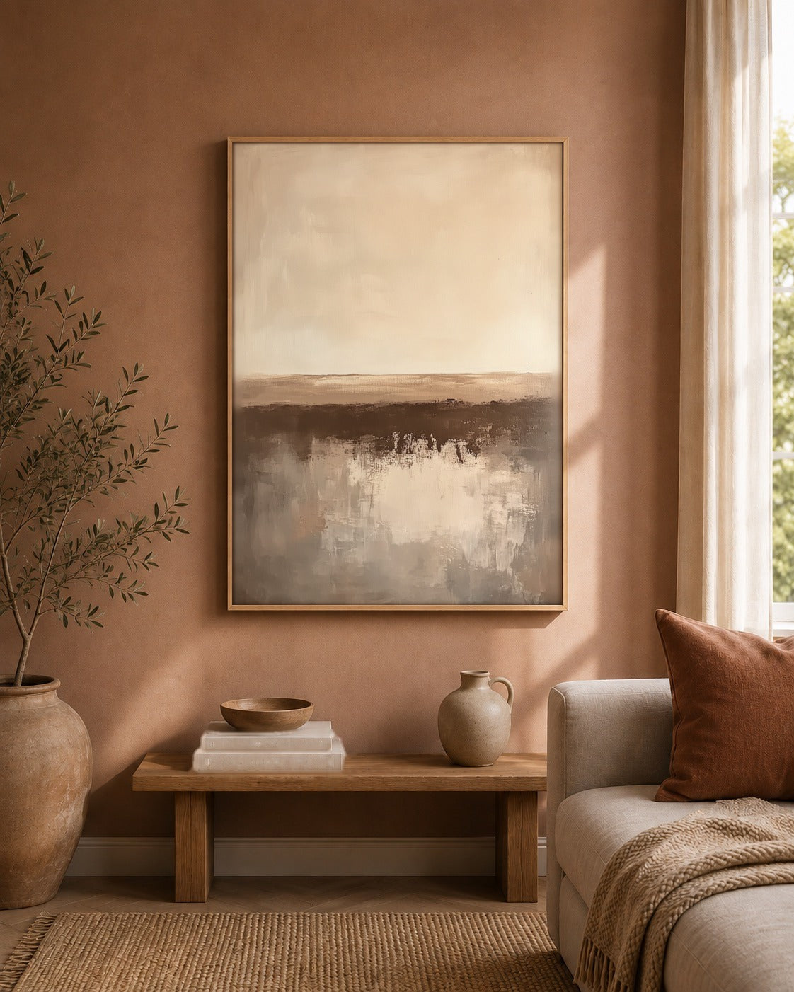 Quiet Earth abstract landscape artwork interior view