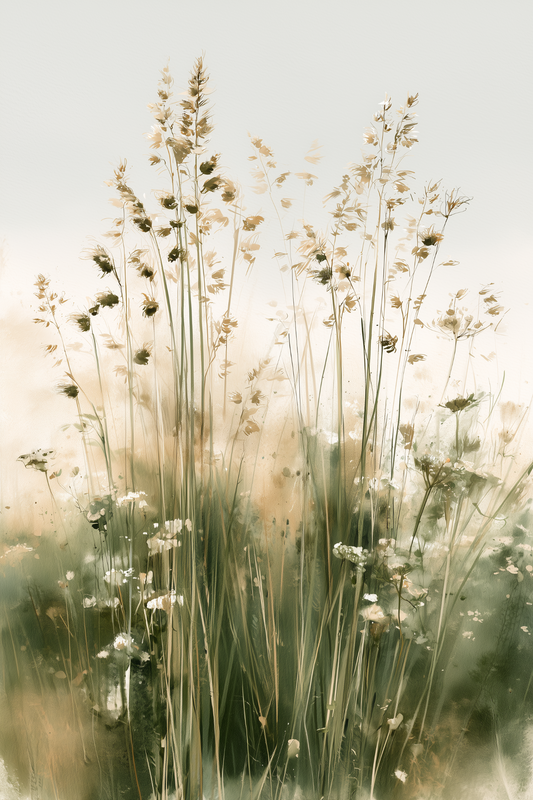 Quiet Stems sage green botanical wall art print