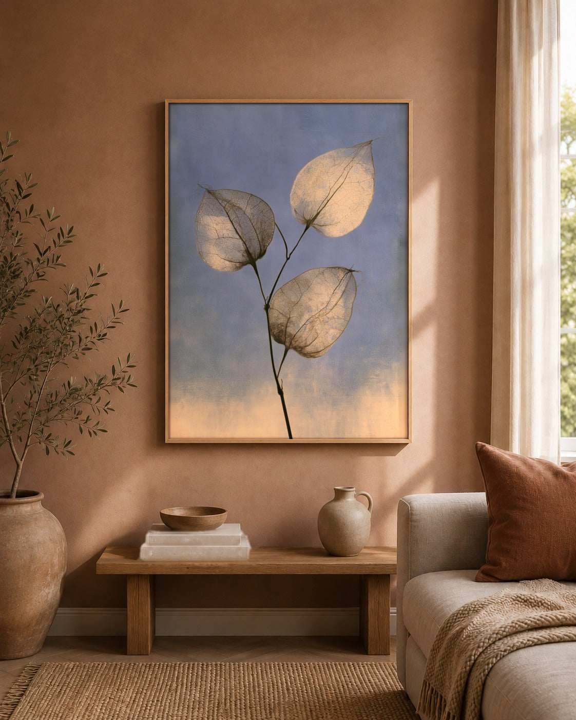 Paper Leaves botanical artwork interior view