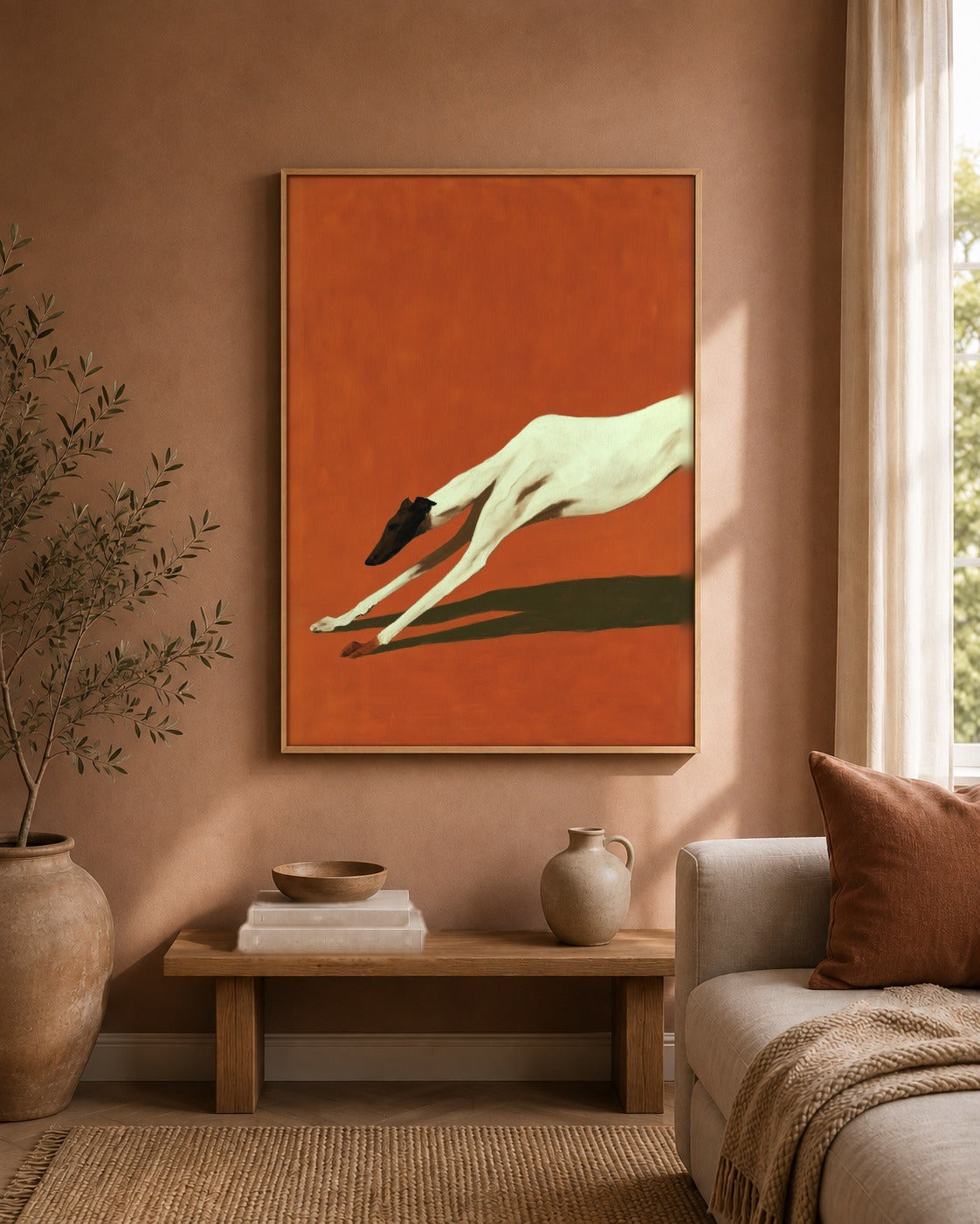 The Long Stretch greyhound artwork interior view