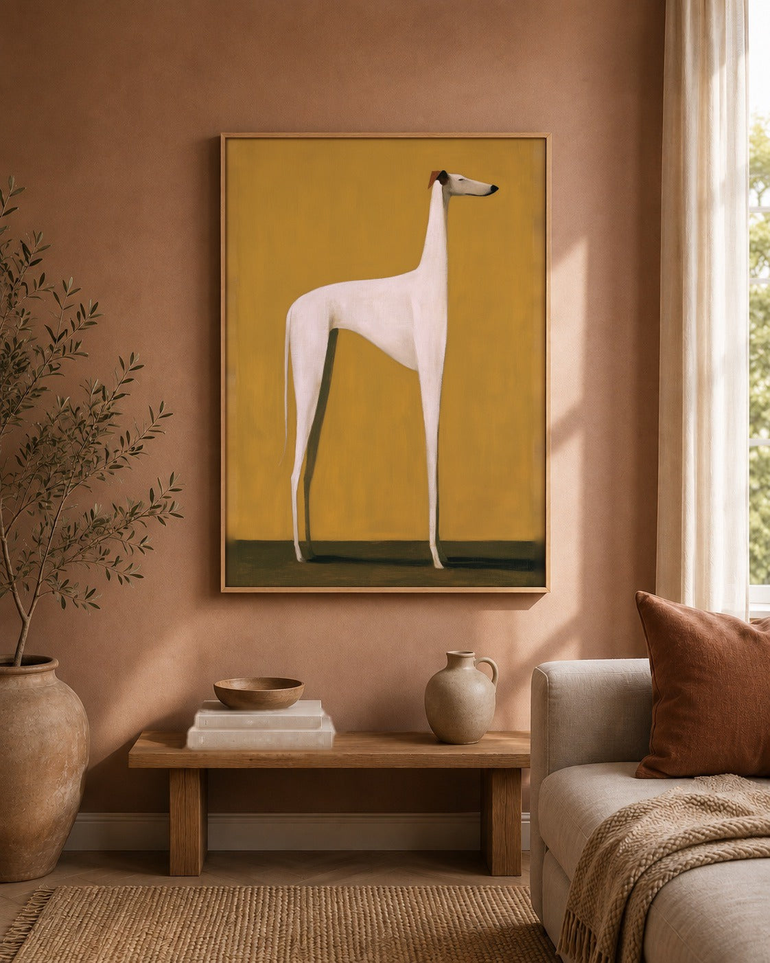 The Standing Hound greyhound artwork interior view