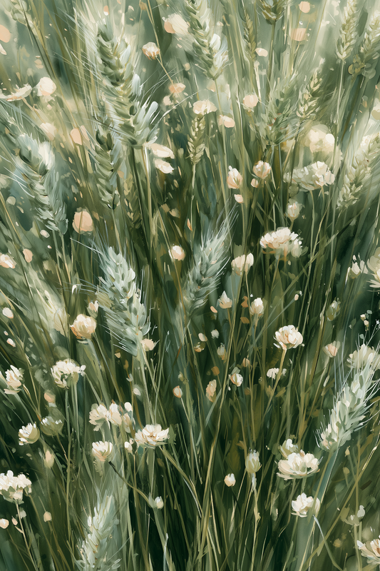 The Gathering sage green botanical wall art print