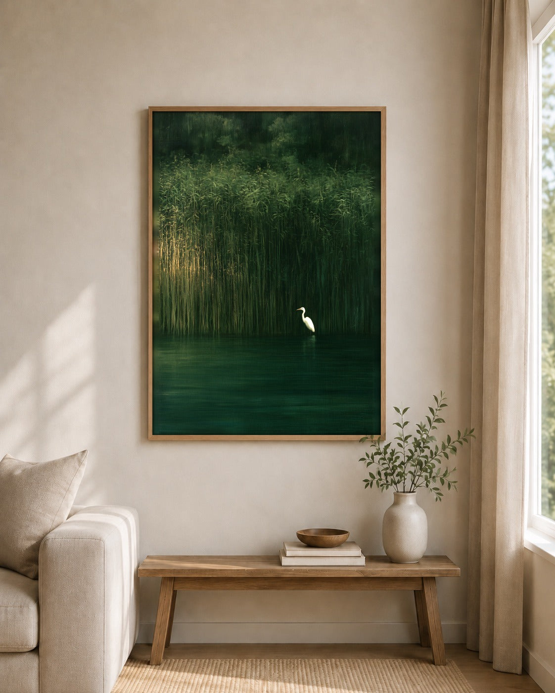 At the Reed Line framed wall art styled on an interior wall