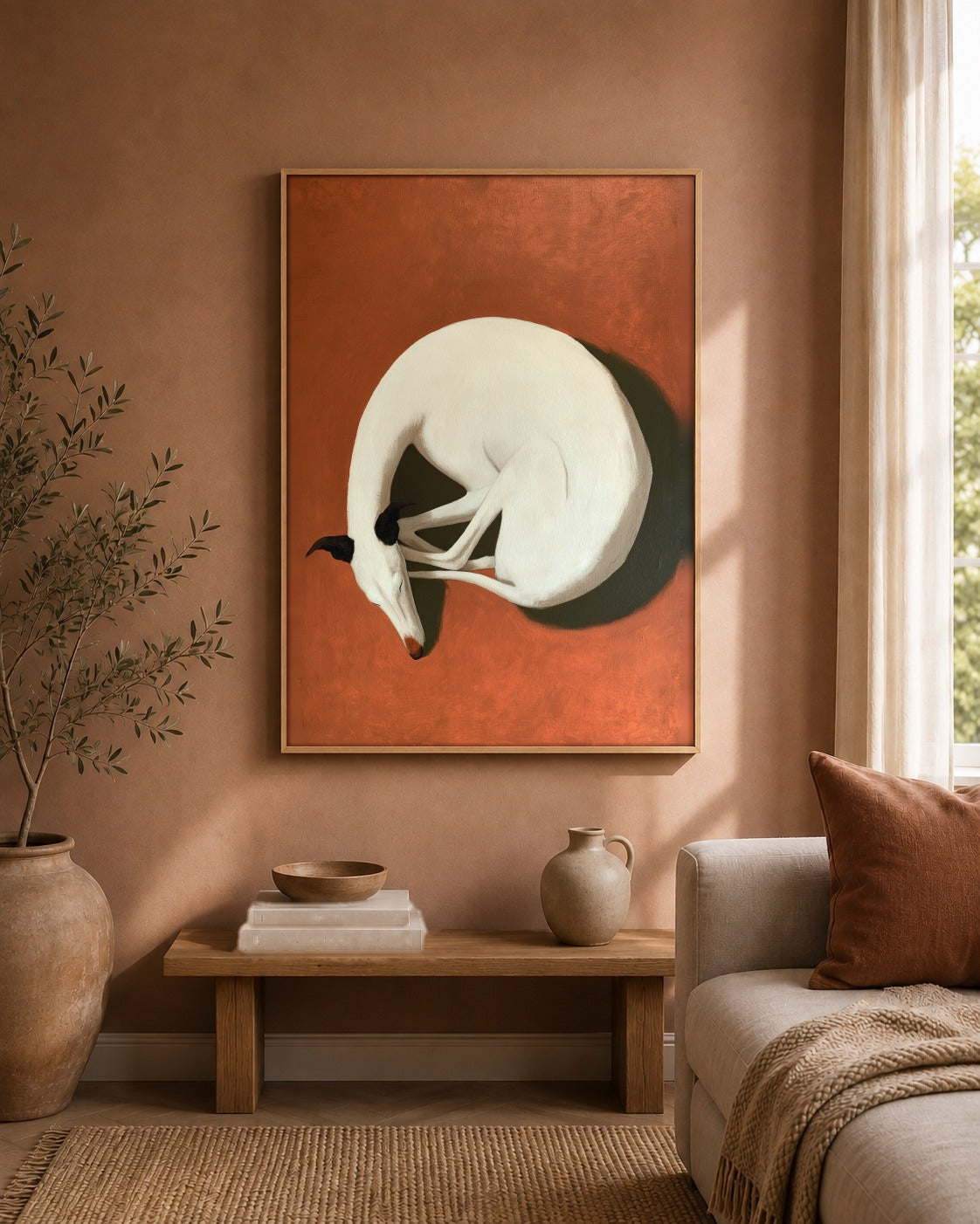 The Sleeping Hound greyhound artwork interior view