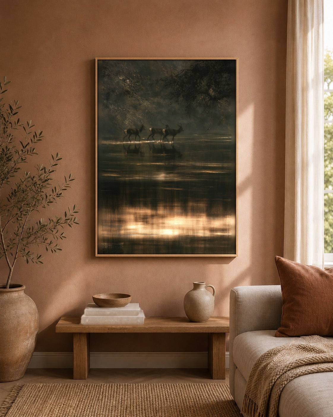 Through Still Water deer artwork interior view