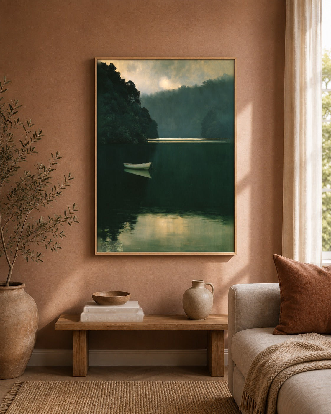 The Far Shore green lake artwork interior view