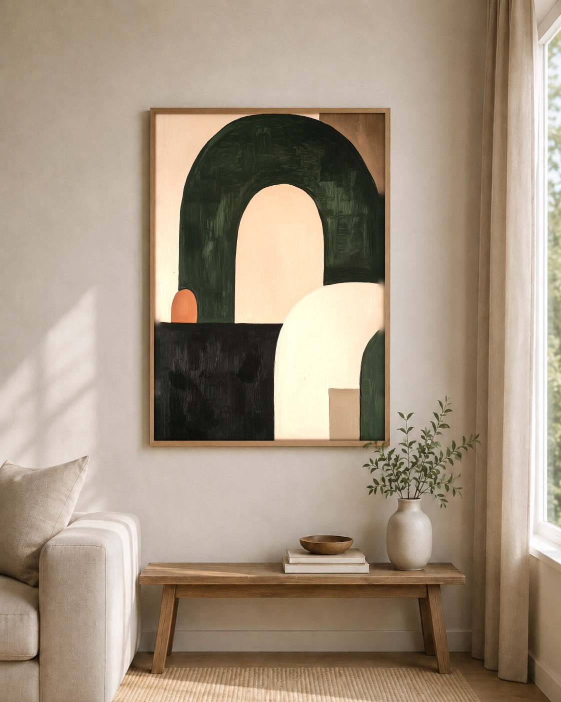 Wabi Form framed wall art styled on an interior wall
