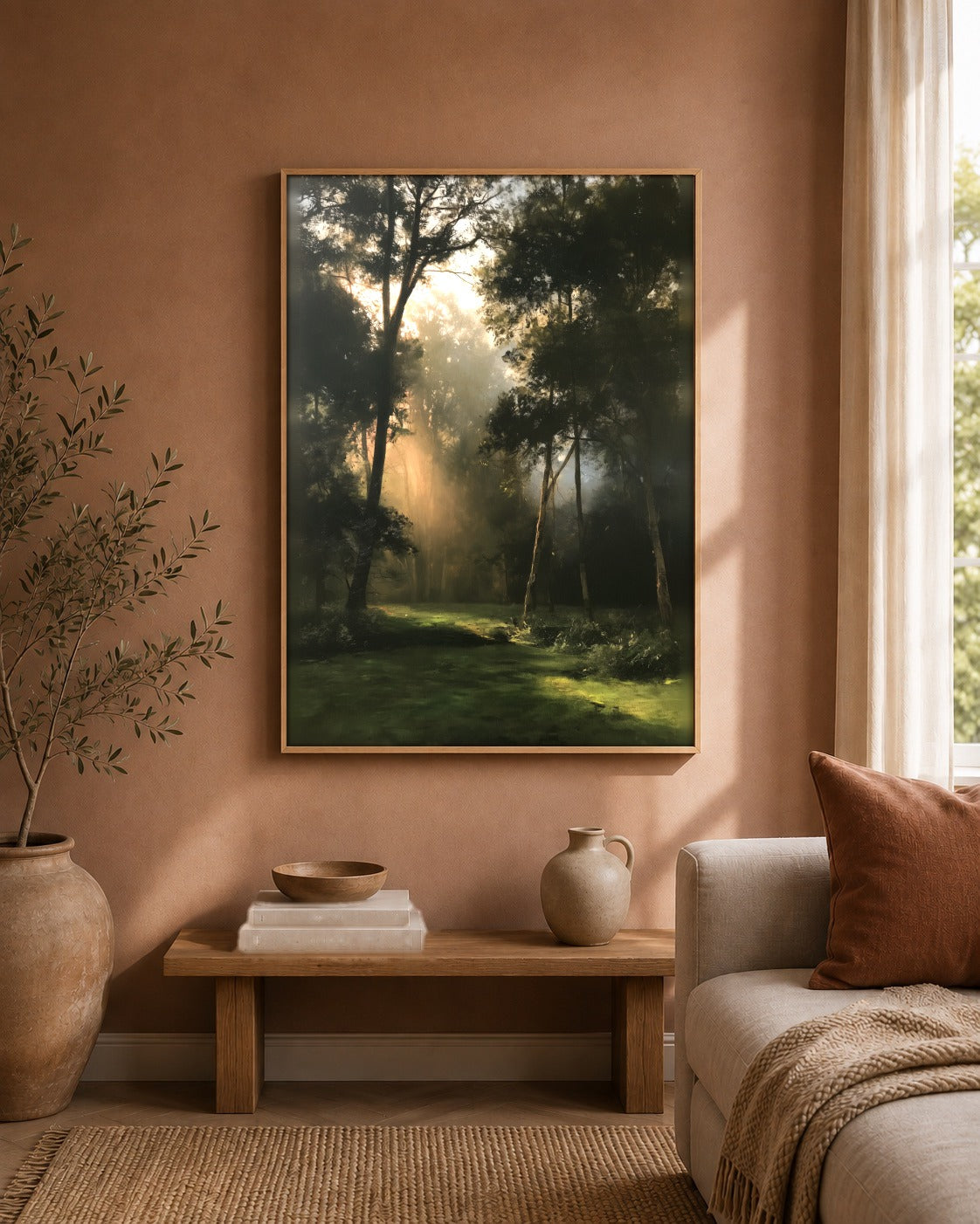 Light in the Clearing woodland artwork interior view